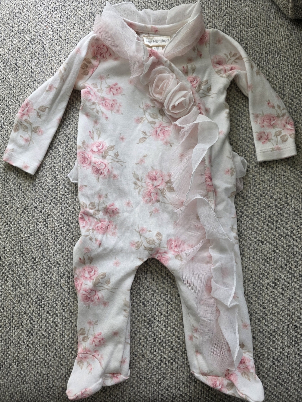 Floral Ruffle Baby One-Piece
